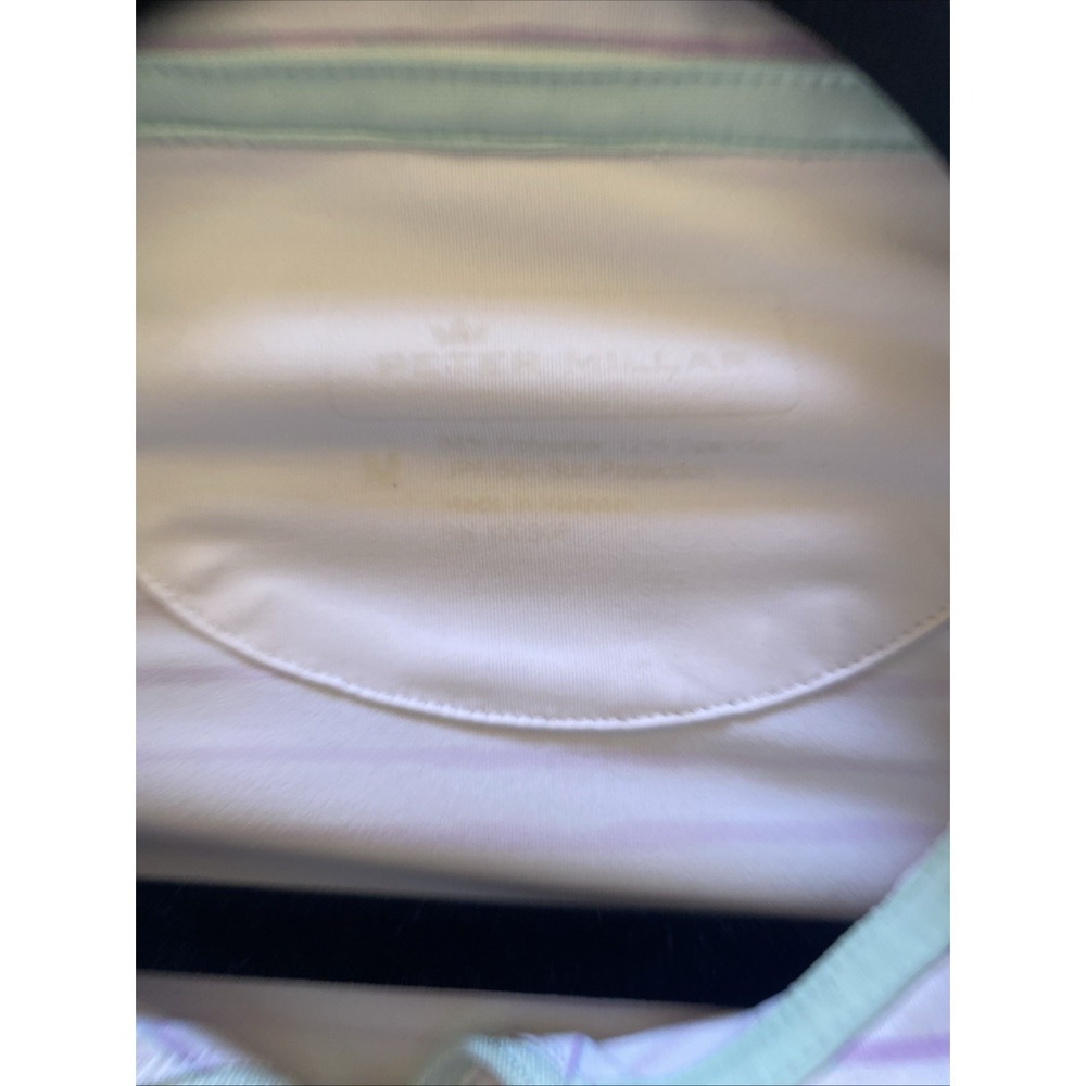 Peter Millar Striped 1/4 Zip Pullover Womens Size M White Lavender Golf Athletic - Picture 6 of 7